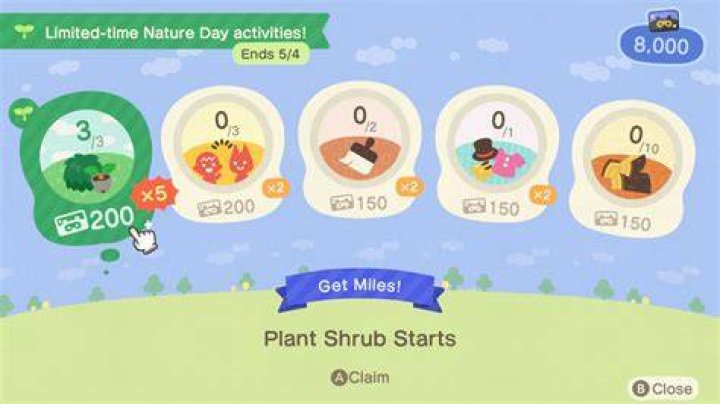 Animal Crossing Nature Day event NM