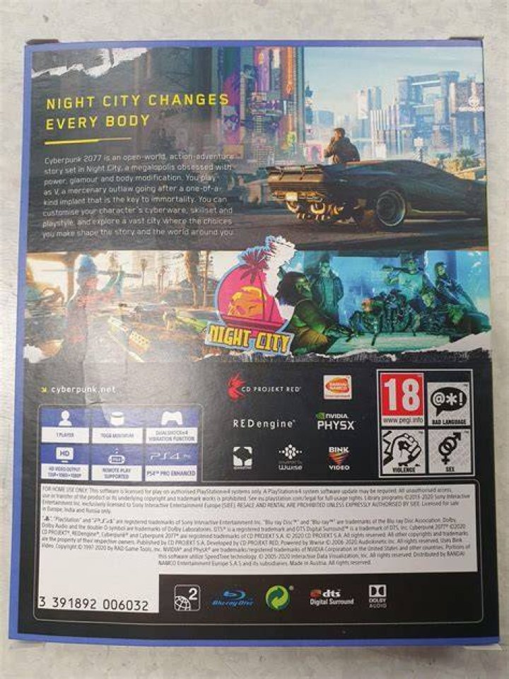 cyberpunk 2077 file size ps4 xbox one pc