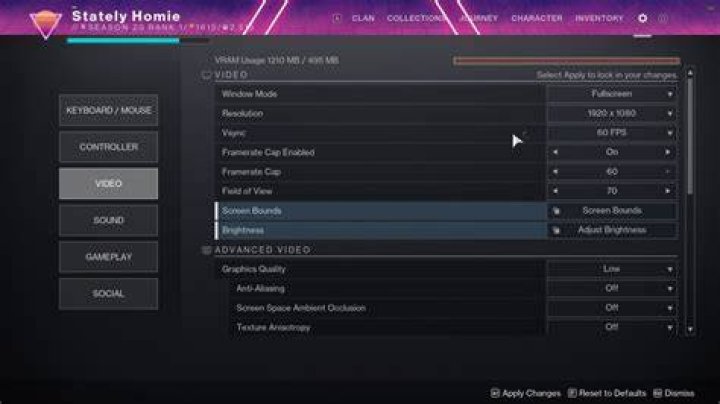 Destiny 2 screen tearing