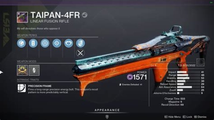 The Best Crafted Weapons in Destiny 2 for PVE and PVP, Ranked Destiny-2-Taipan-4FR-God-Roll