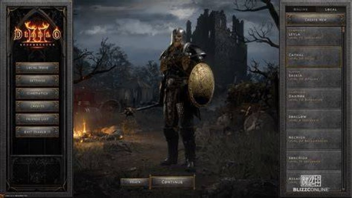 Diablo 2 Resurrected Online character