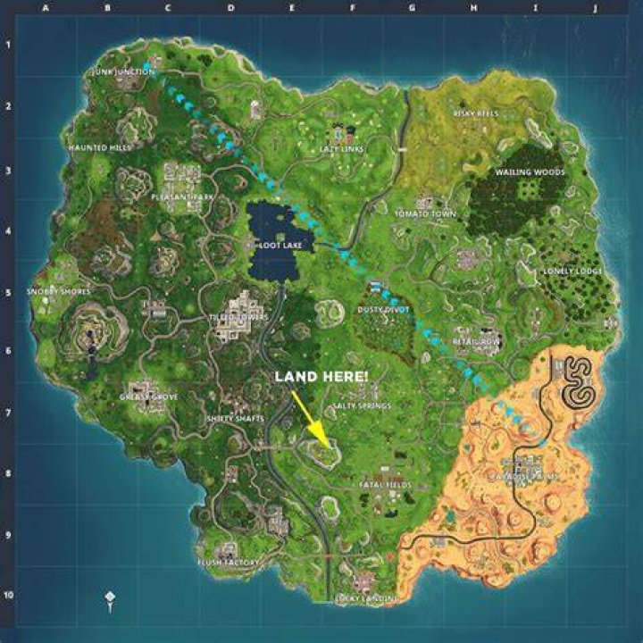 Follow the treasure map found in Dusty Divot
