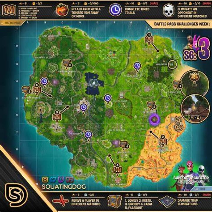 Fortnite Season 6 Week 3 Challenges