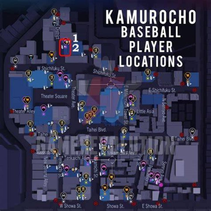 Kamurocho-Baseball-Player-Locations-Map