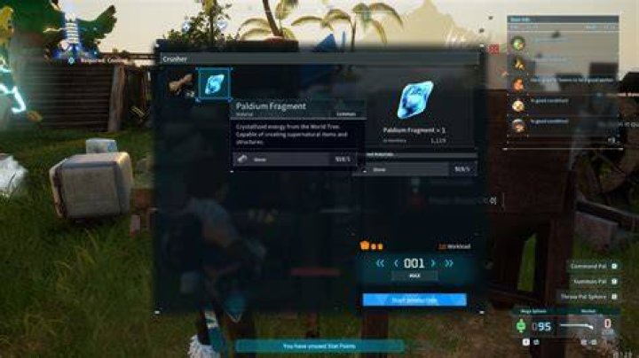 Where to Find Paldium Fragments in Palworld Putting-the-Crusher-to-Refine-Stone-in-Palworld