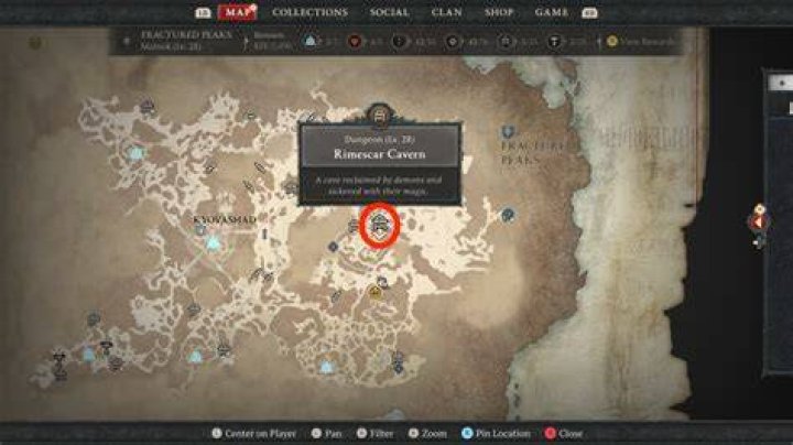 How to Complete All Ally of the Bear Tribe Side Quests in Diablo 4 Rimescar-Cavern-location-Diablo-4