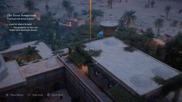 AC Mirage Great Symposium: How to Access the Basement in the Western Outer Courtyard Rooftop-Gardener-Location-in-Assassins-Creed-Mirage