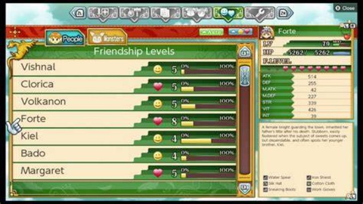 Rune Factory 4 Friendship Relationship Levels