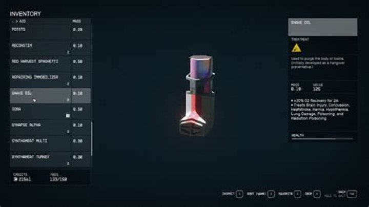 How to Treat Lung Damage in Starfield Starfield-Lung-Damage-Snake-Oil
