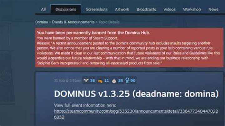 steam domina ban remove