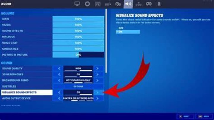 How to See Footsteps in Fortnite Visualize-Sound-Effects-Setting-in-Fortnite